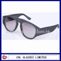 Unisex Matte Black Unique Sunglasses With Wide Temples 